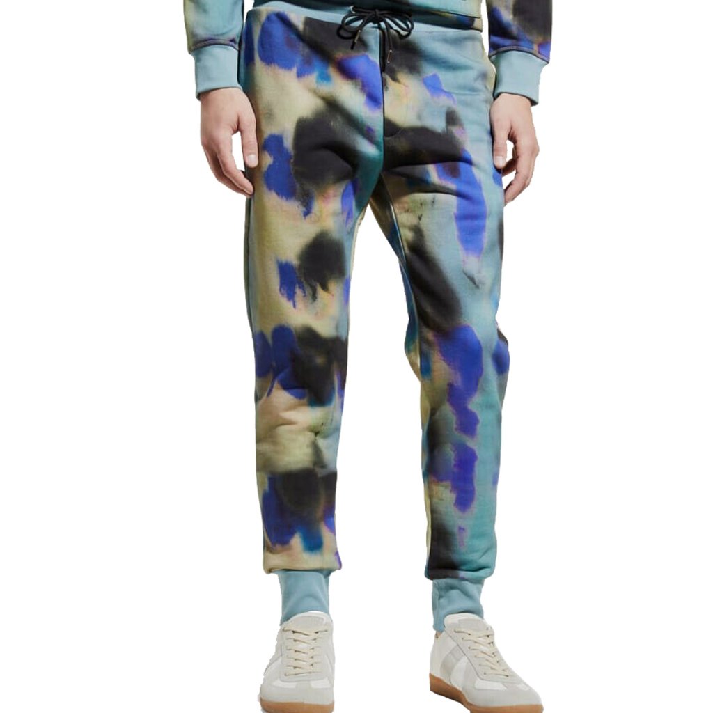 New $325 Paul Smith Couture Tie Dye Sweatpants! Large Paint Blotch Jogger Pants